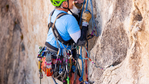 Rand Abbott climbing rock wall